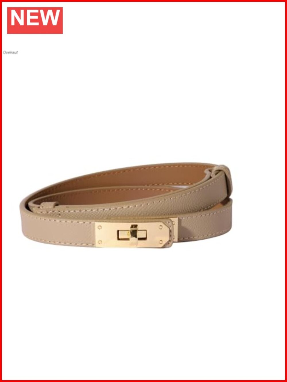 Womens Skinny Leather Belt Solid Color Alloy Turn Lock Adjustable Waistband